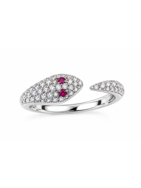 Acquista ora anello serpente zirconato occhi rossi su elefantebianco.jewelry