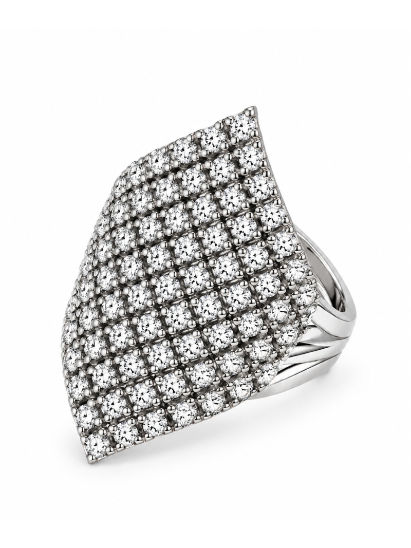 Acquista ora anello rombo di zirconi su elefantebianco.jewelry