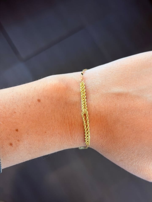 Acquista ora bracciale metà foglioline e fune su elefantebianco.jewelry