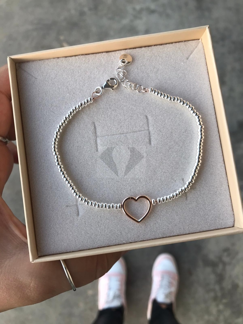 Acquista ora Bracciale modello dodo con cuore vuoto su elefantebianco.jewelry
